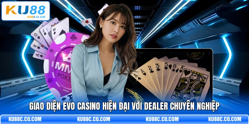 Giao diện EVO casino hiện đại với dealer chuyên nghiệp